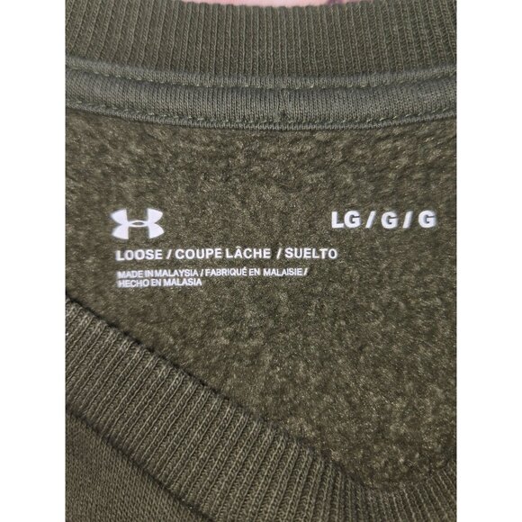 Under Armour Loose Fit Olive Green Crewneck Sweatshirt Large - Picture 4 of 8